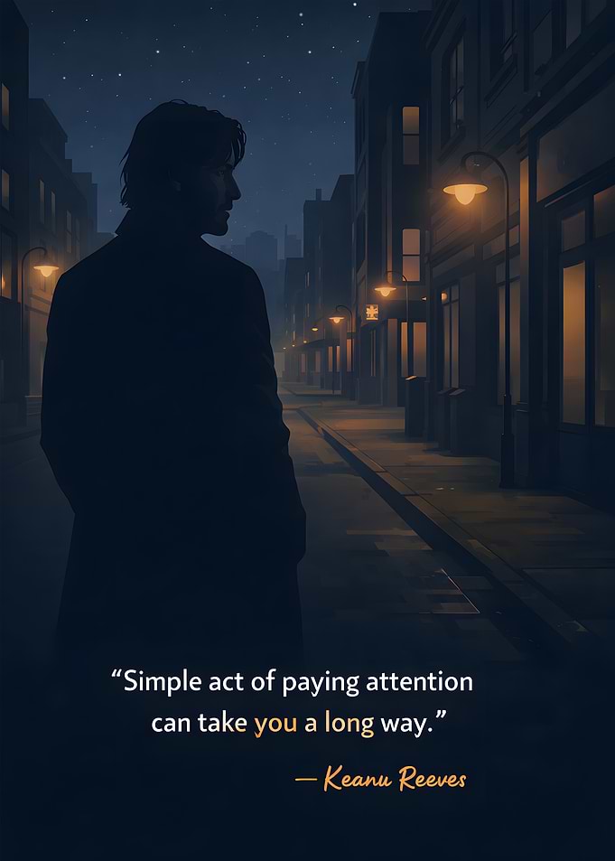 Keanu Reeves quote on city street