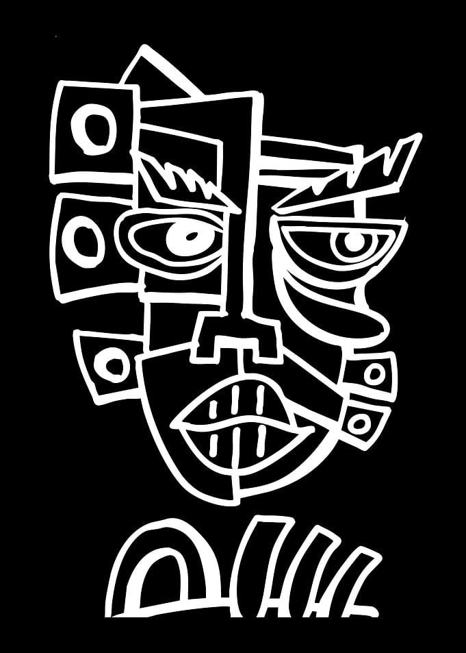 Abstract Face with Geometric Shapes