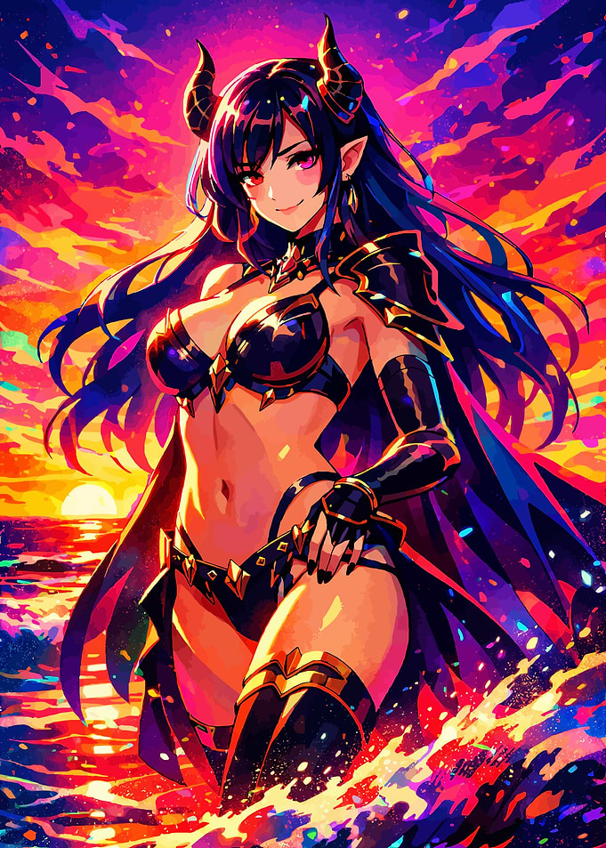 Demon Girl at Sunset Beach