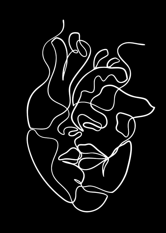 Abstract Face Line Art