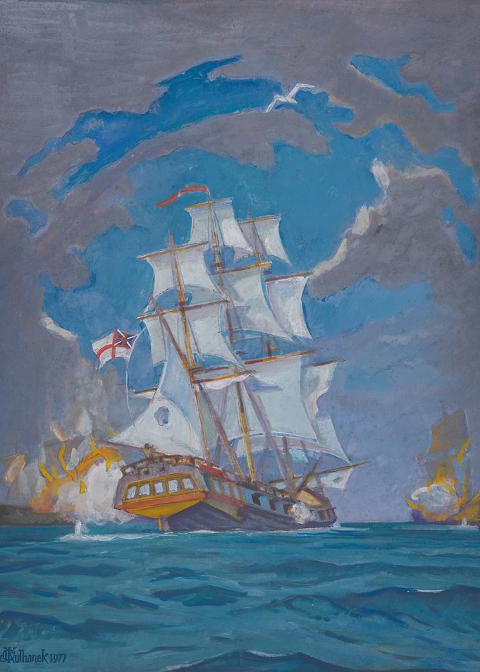 Naval Battle Painting