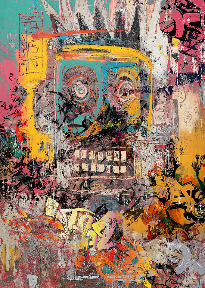 Abstract Graffiti King Portrait
