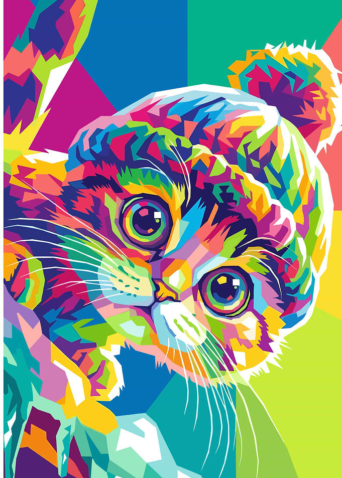 Colorful Cat Portrait