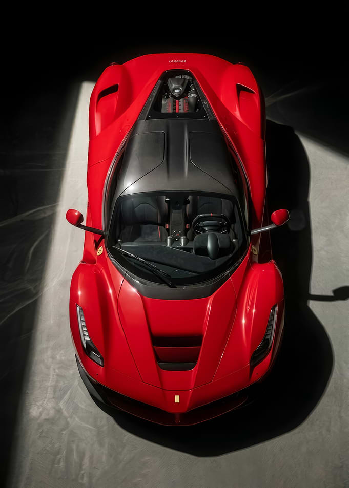 Red Ferrari La f Top View poster