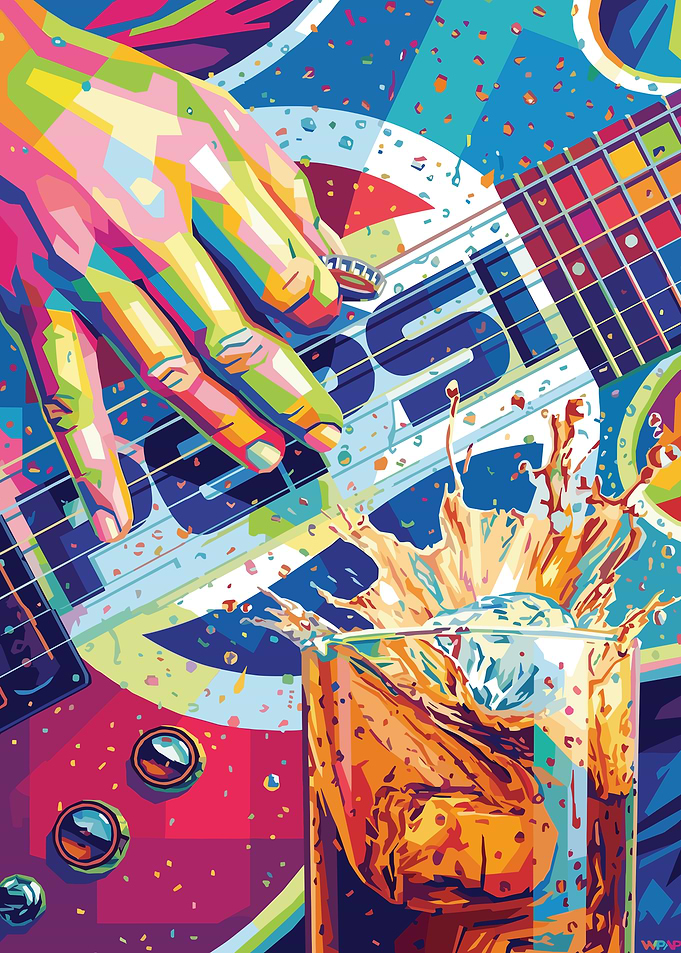 Guitarist and Drink Splash