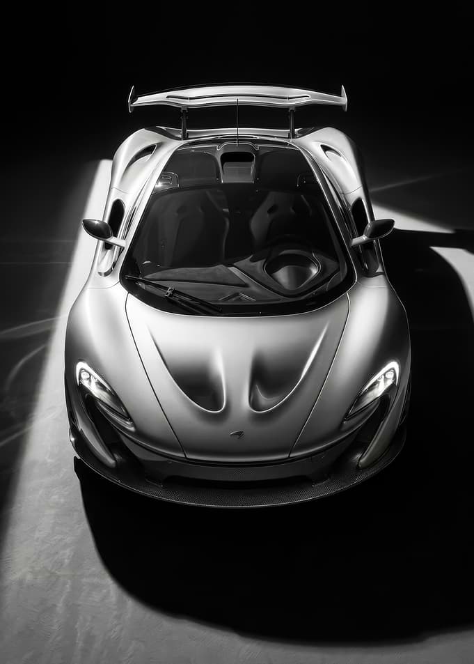 silver McLaren P1 Top View poster