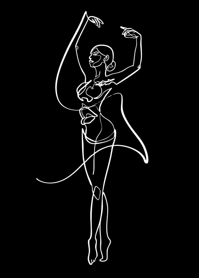 Ballet Dancer Line Art