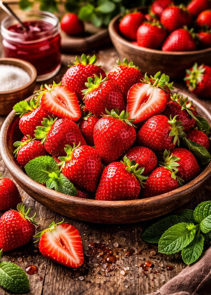 Fresh Strawberries and Jam