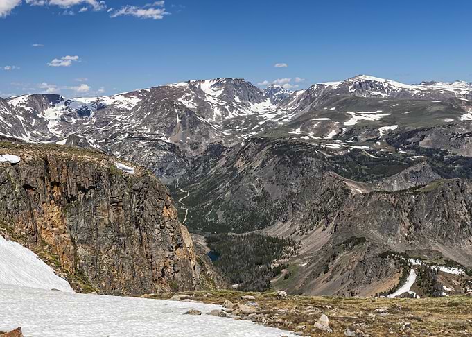 Snow-capped Beartooth Mountains and Valley