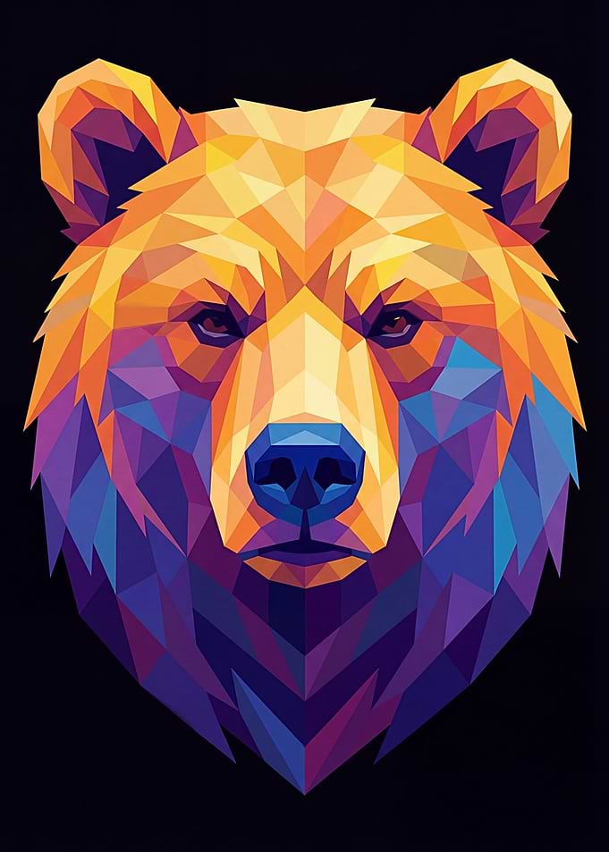 Geometric Bear Portrait