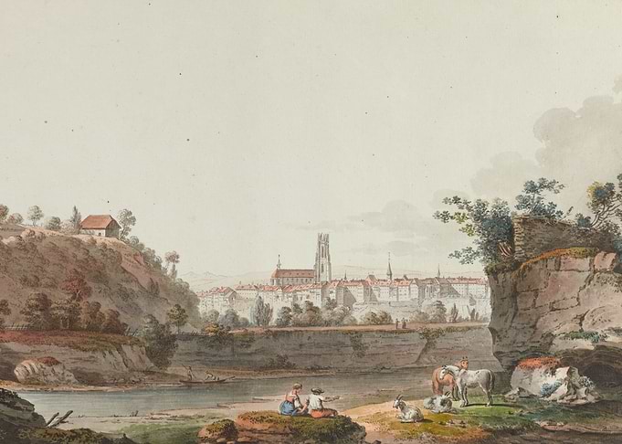 Watercolor Landscape of a European City