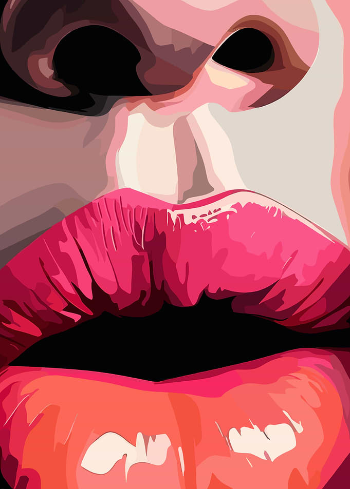 Close-up of Pink and Orange Lips