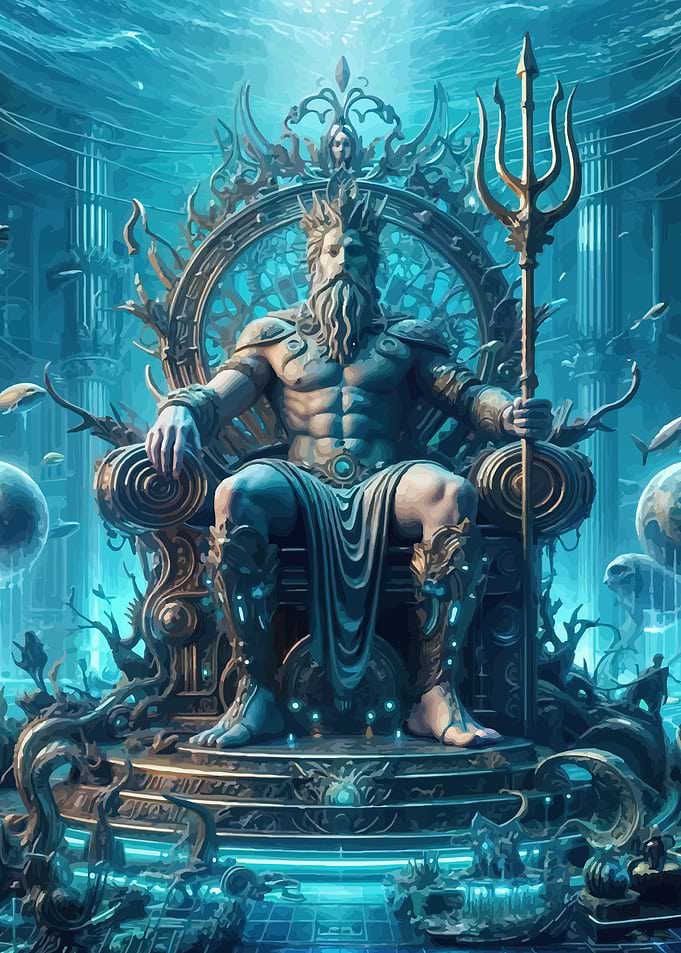 Poseidon on his throne