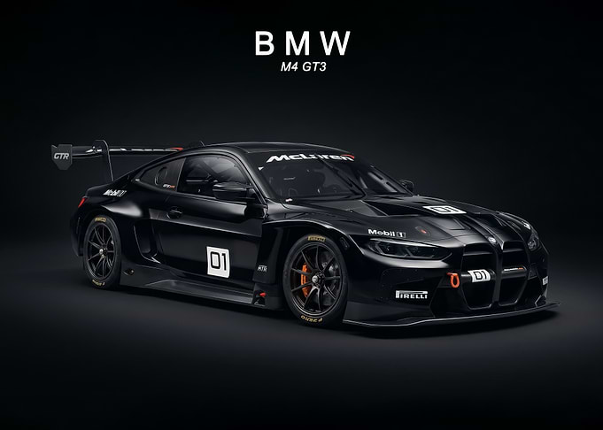 Black BMW M4 GT3 Race Car poster
