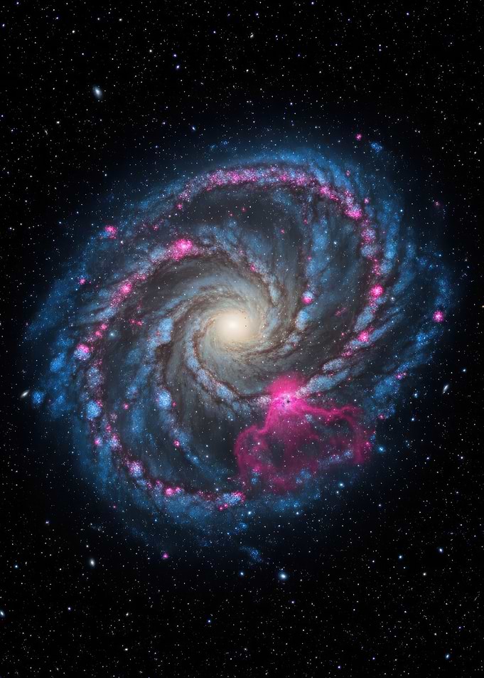 Triangulum Galaxy (M33) Vibrant Spiral Galaxy in Deep Space