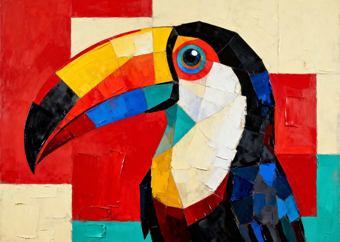 Geometric Toucan Painting