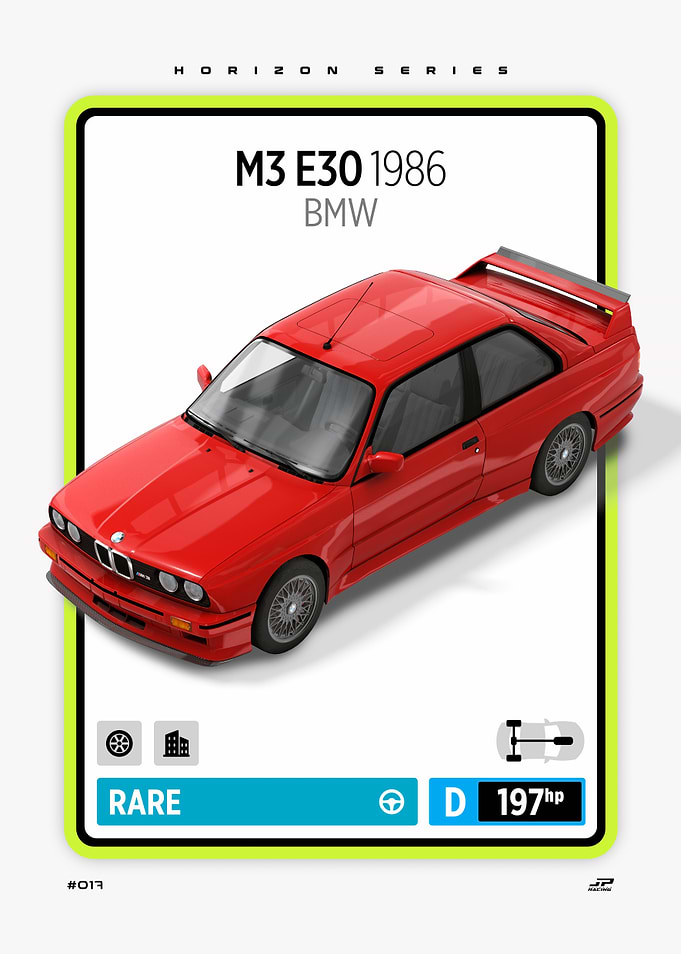 BMW M3 E30 1986 Car Card