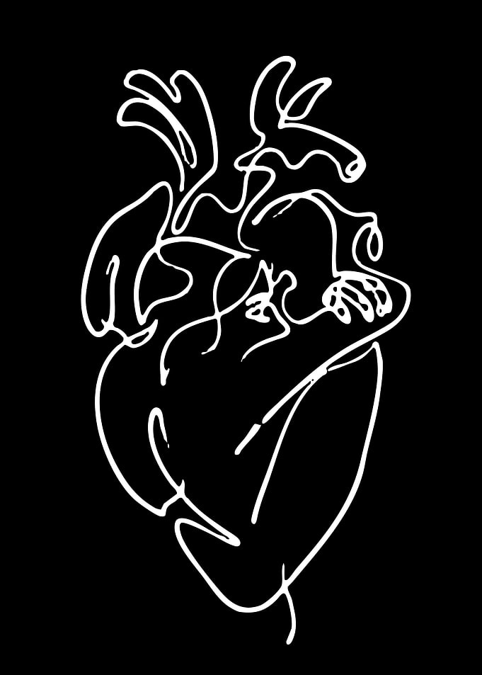 Abstract Heart Line Art