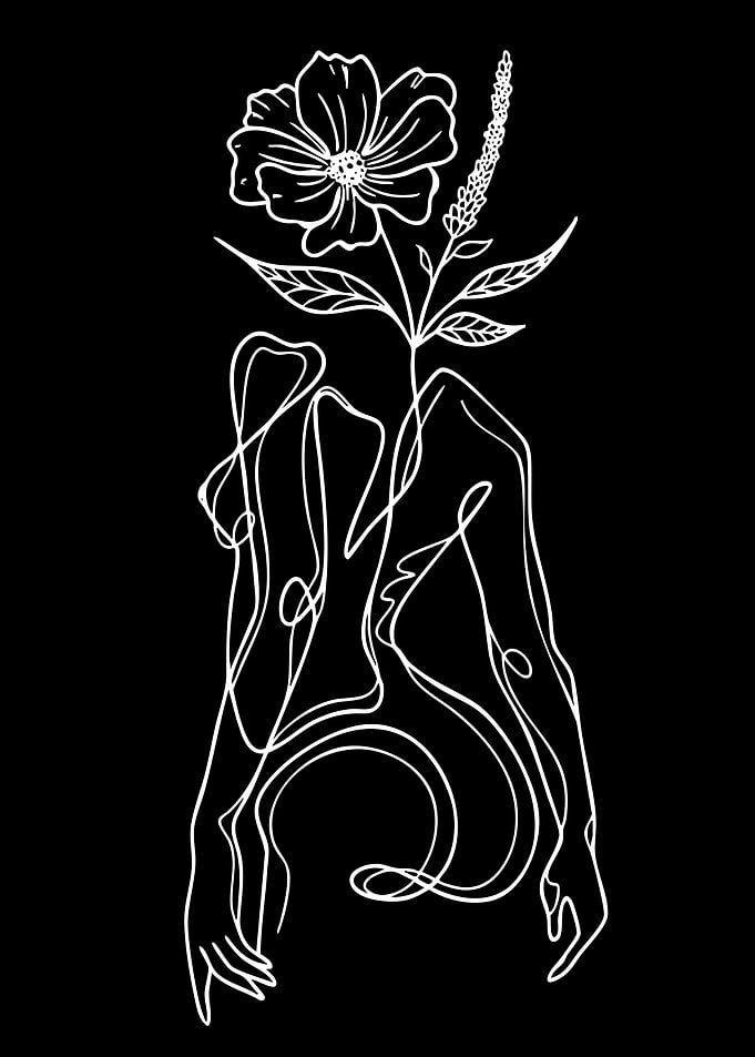 Abstract Floral Human Figure