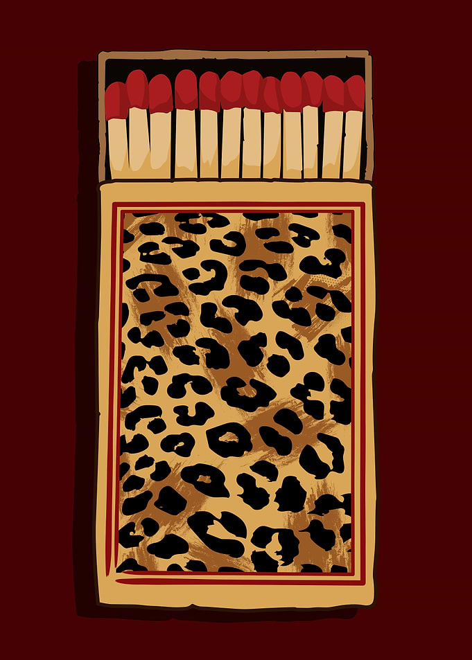 Leopard Print Matchbox with Matches