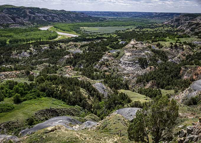 Theodore Roosevelt National Park Oxbow Overlook Landscape