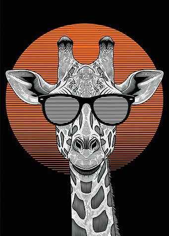 Cool Giraffe Wearing Sunglasses