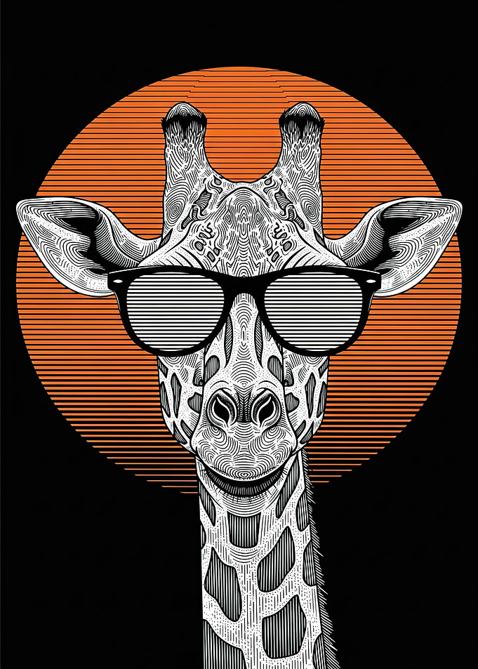 Cool Giraffe Wearing Sunglasses
