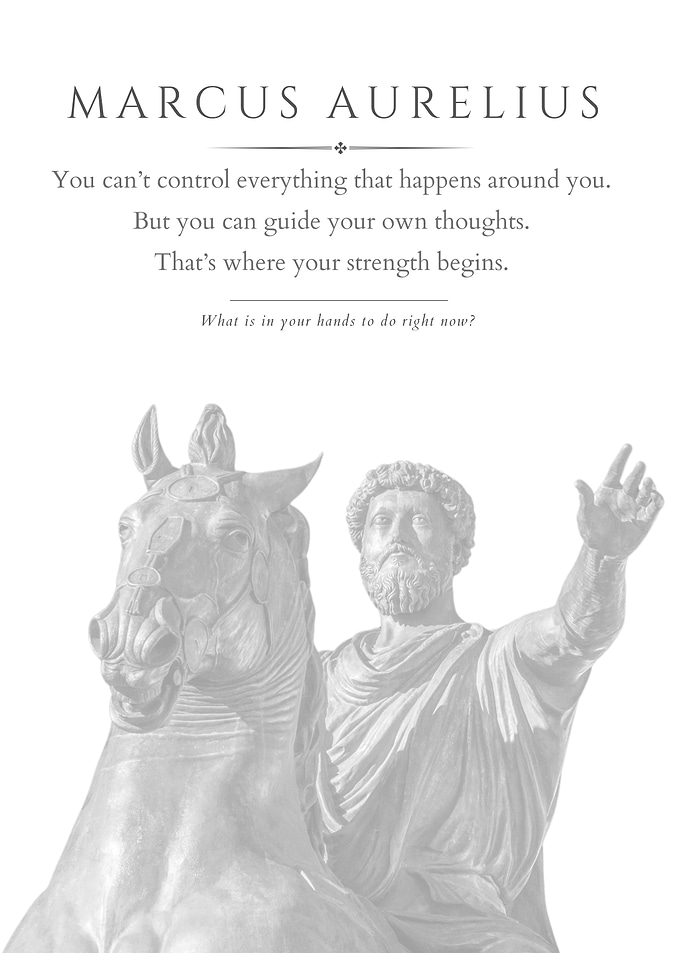 Marcus Aurelius Quote and Statue
