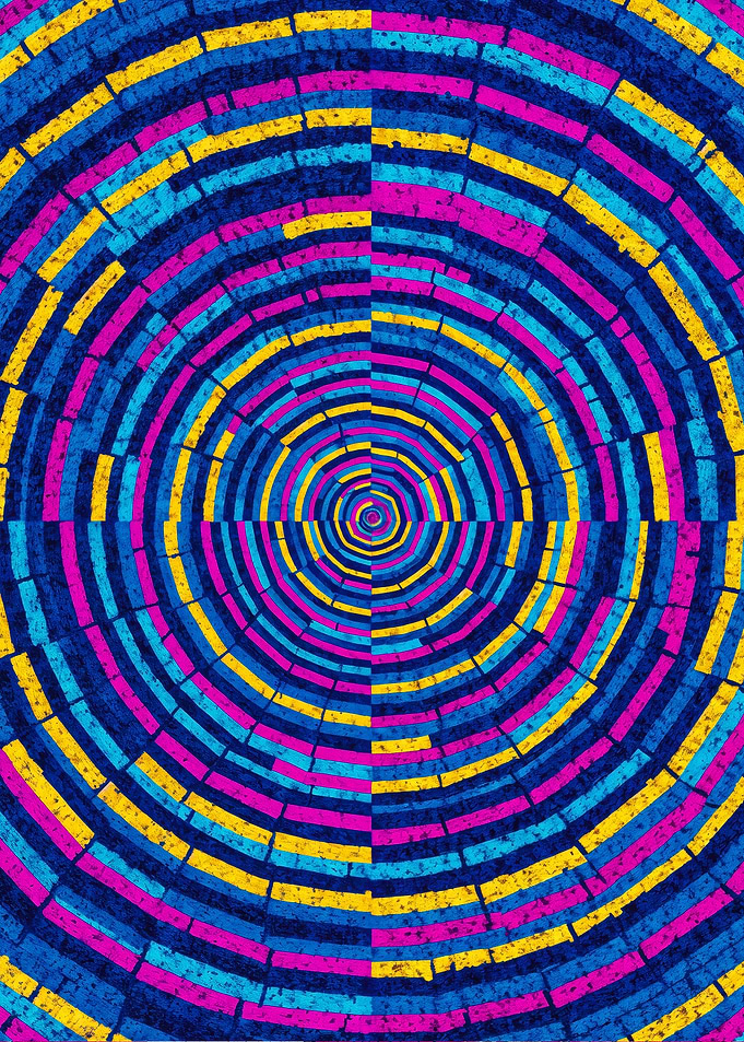Vibrant Abstract Circular Mosaic Pattern