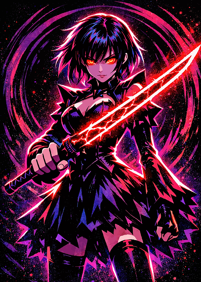 Anime Warrior with Glowing Sword