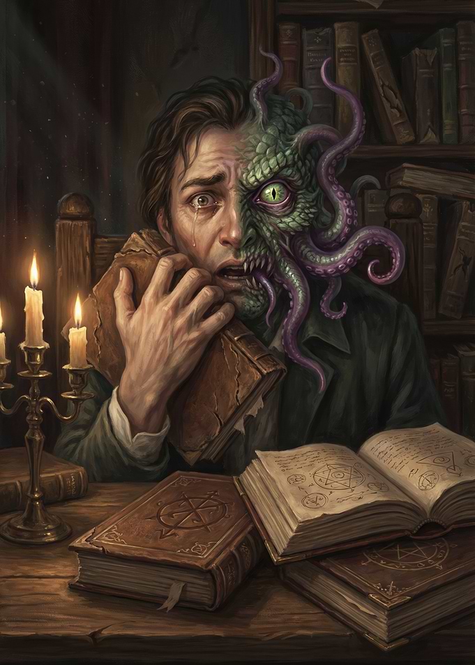 Man transforming into a creature