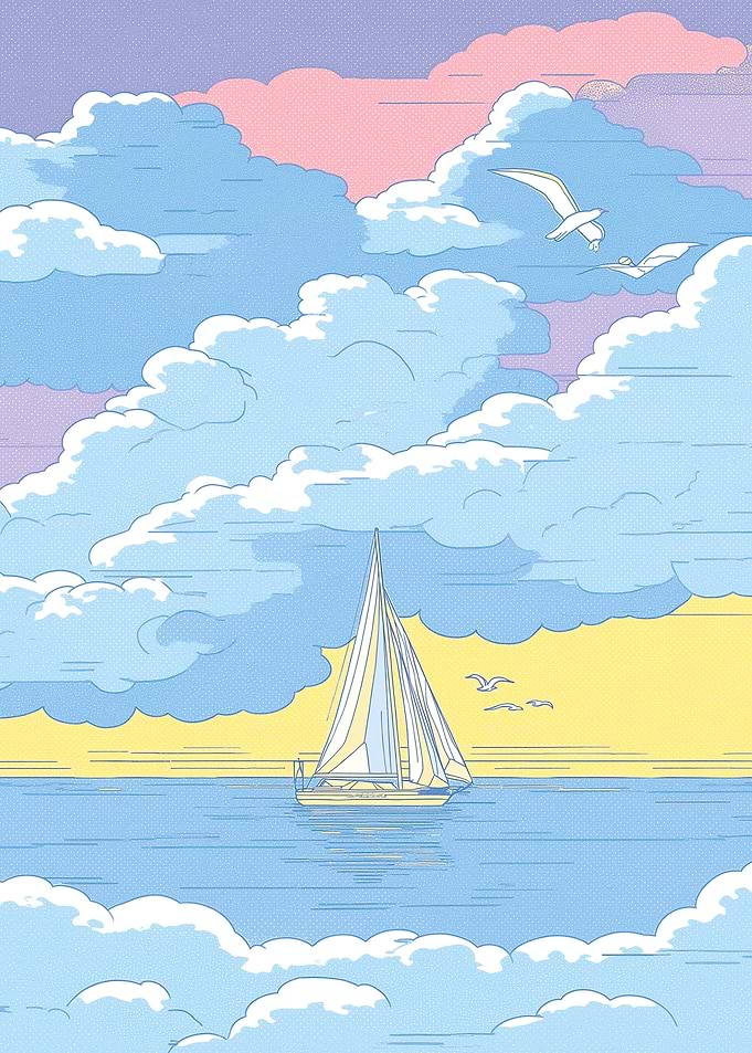 Sailboat in a Cloudy Sky