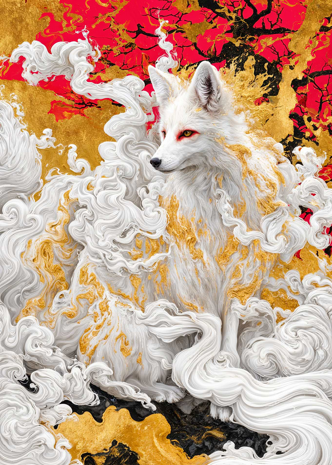 White Fox with Golden Smoke