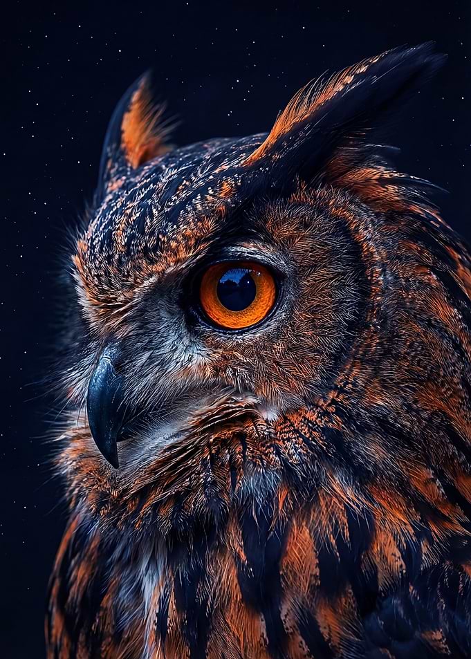 Close-up of an owl's face