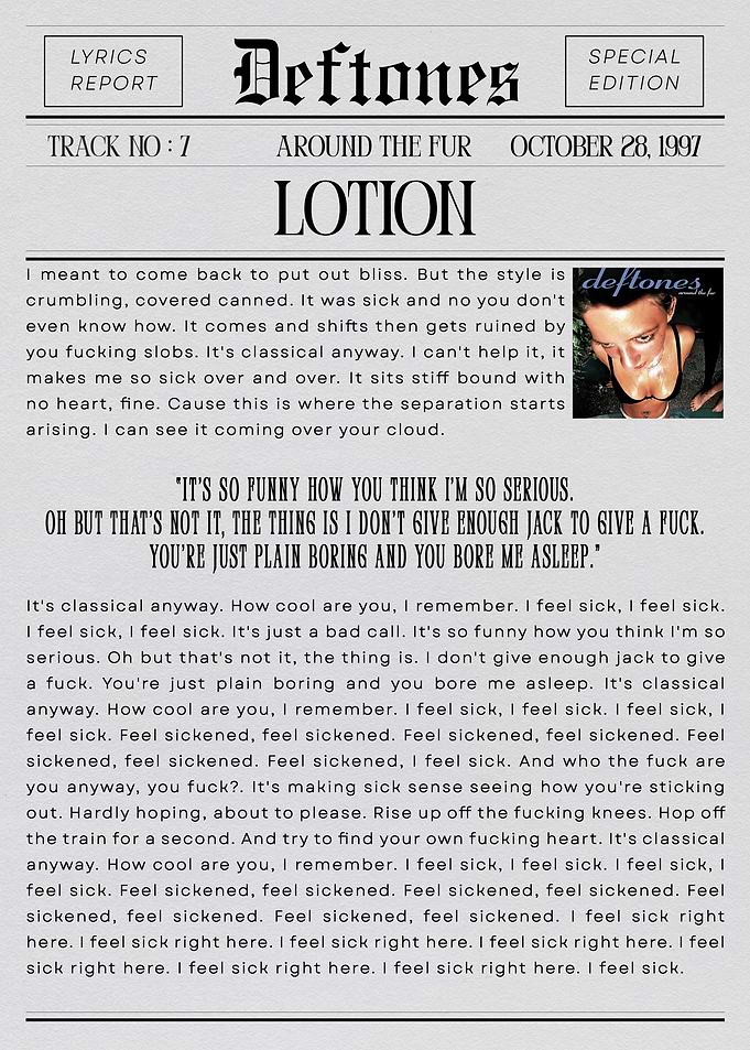 Deftones Lotion