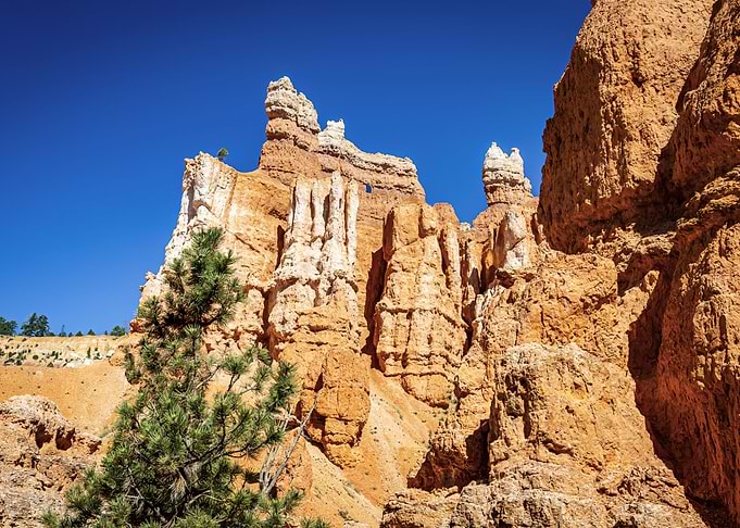 Bryce Canyon Hoodoos Under Blue Sky