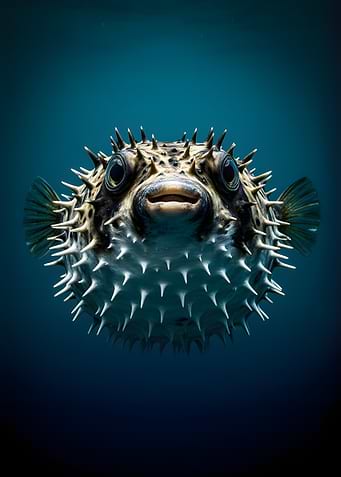 Pufferfish Underwater Portrait