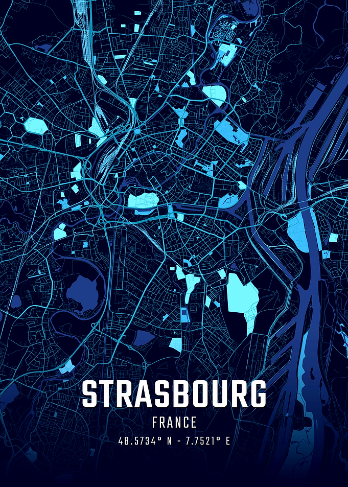 Strasbourg Midnight City Map