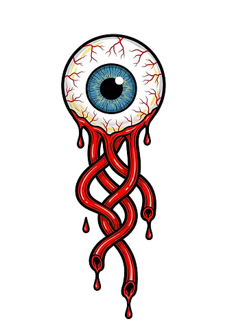 Bloody Eyeball with Tendrils