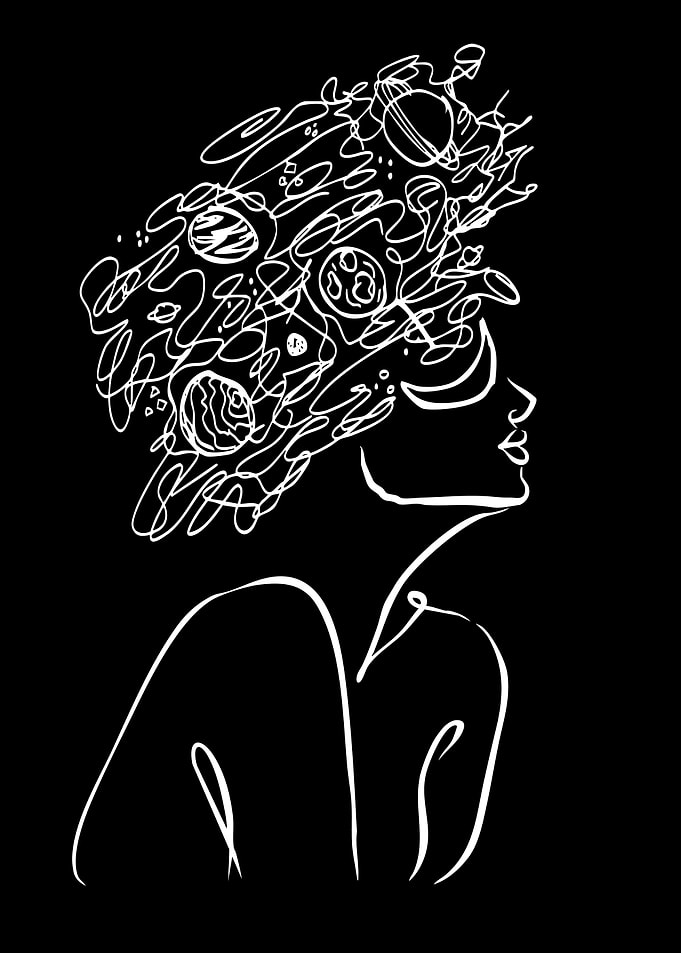 Woman with Cosmic Hair