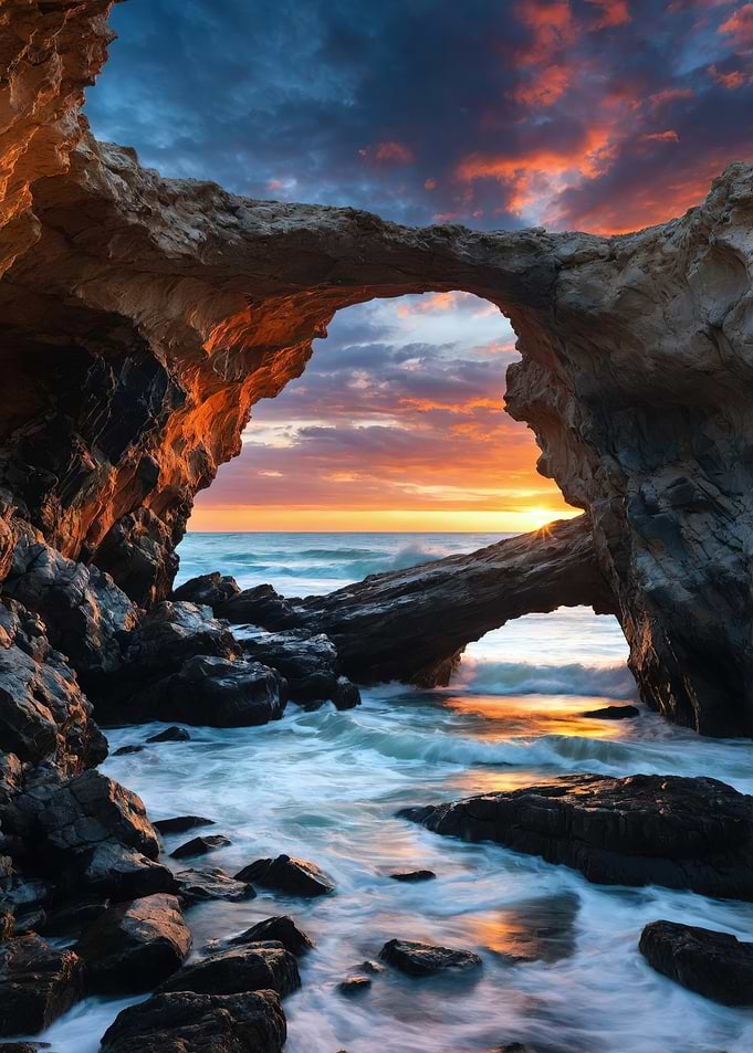 Sunset Through Sea Arch