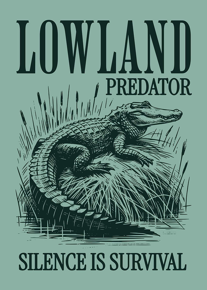 Alligator Poster Vintage Engraving Style Wildlife Animal Wall Art Nature Lover Decor