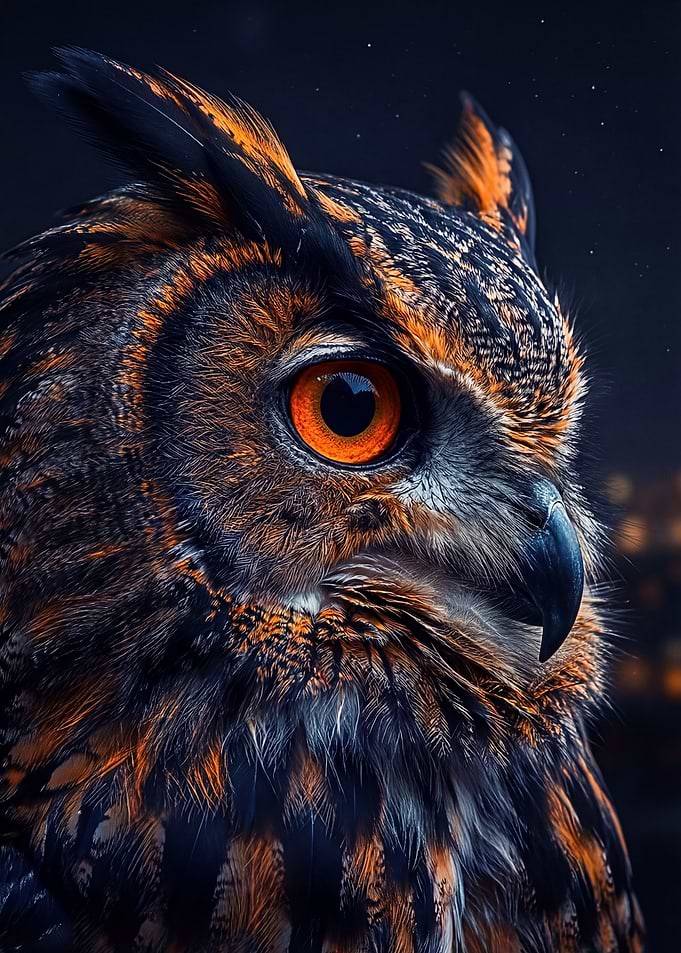 Close-up of an owl's face
