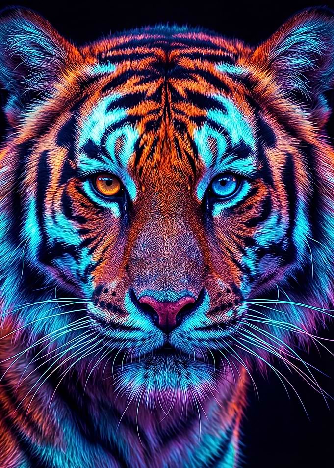 Neon Tiger Portrait