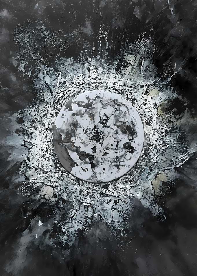 Monochrome Burst – Abstract Energy Circle