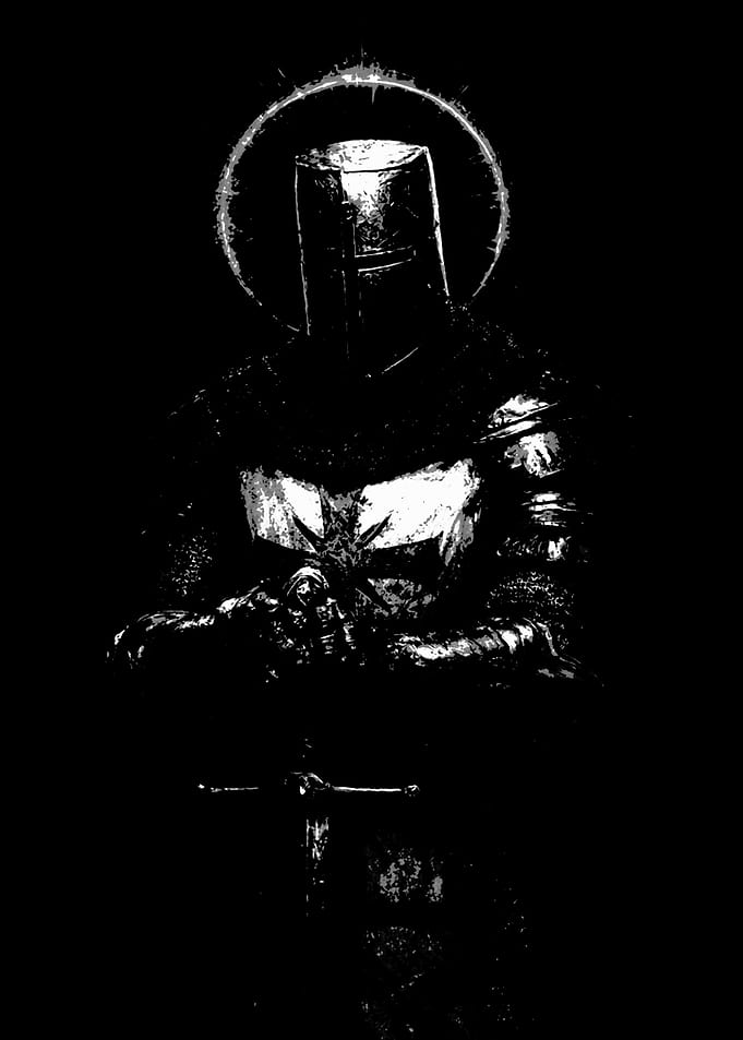 Dark Knight with Halo and Sword