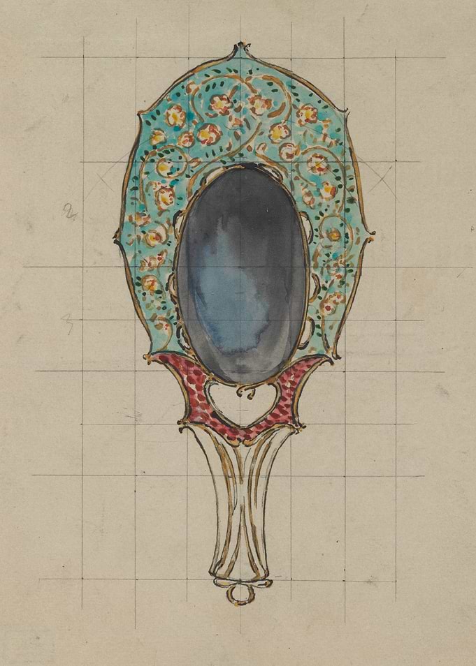 Art Nouveau Hand Mirror Design