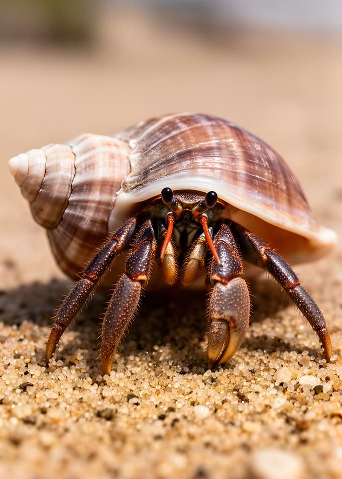 Hermit Crab on Sandy Beach