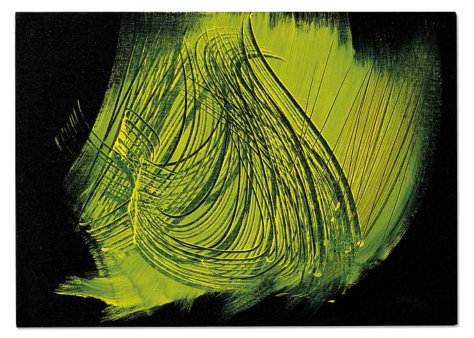 Abstract Yellow and Black Brushstrokes
