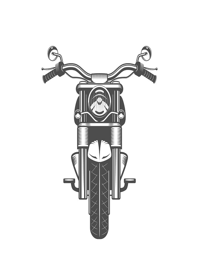 Vintage Motorcycle Front View